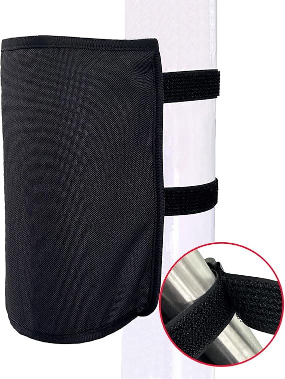 Drumstick Holder Drum Sticks Nylon Holder High-Capacity Bag for Drumsticks Brushes Mallets with Two Hook & Loop Straps Attach to Drum Kit & Music Stand