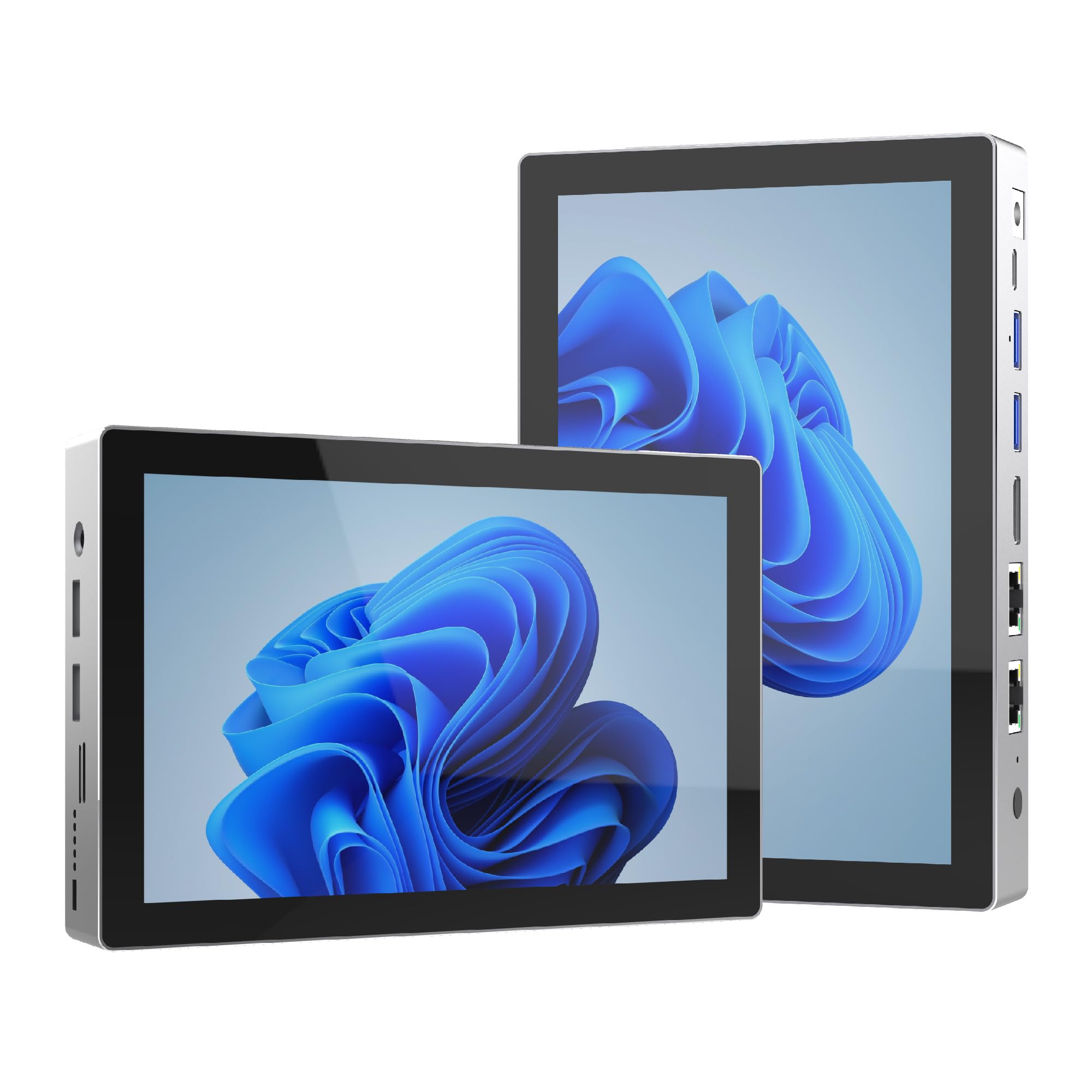 Mini Computer PC Mini PC Desktop Celeron N95, 16GB RAM 256GB eMMC, Win 11 Pro Mini-pc mit 7 Zoll Touchscreen HD 1280x800, Dualer 4K Display Ausgang, HDMI, USB-C, Wifi5,0, Duales LAN