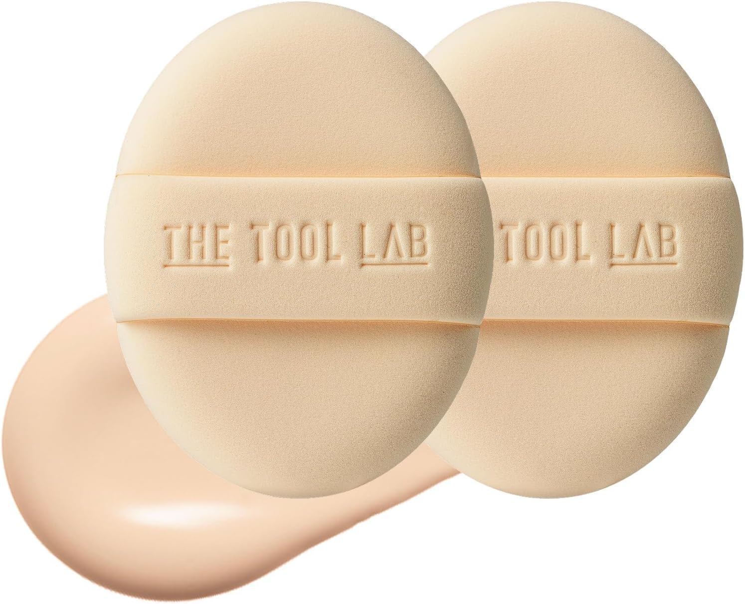 Long-Lasting Cover Puff (Oval) - Korean Olive Young Makeup Puff Sponge for Liquid Foundation Cushion Shading Blusher, 5 Layer Memory Foam for Extra Coverage - 2.9 inch