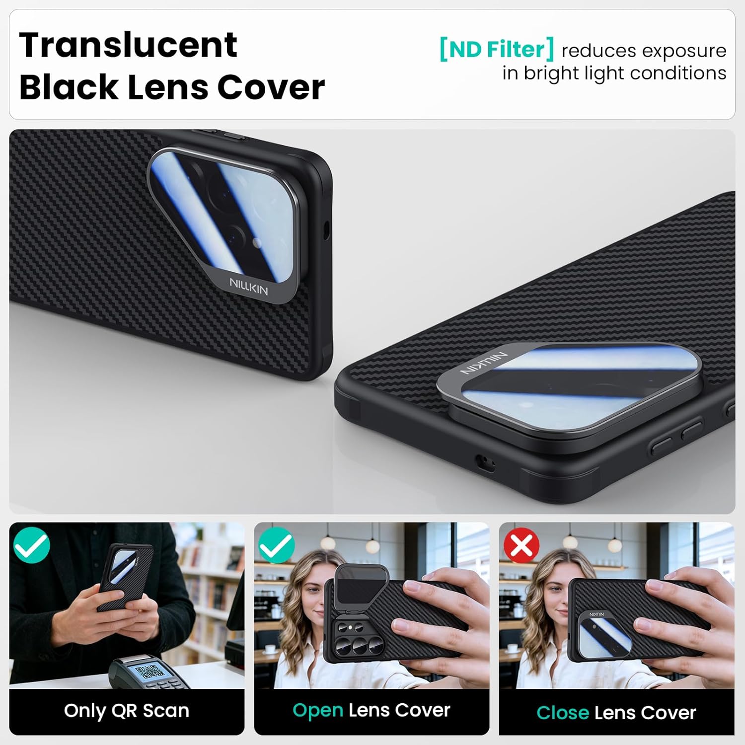 Nillkin Magnetic for Samsung Galaxy S26 Ultra Case with Camera Cover, 1500D Aramid Fiber Woven, Compatible with MagSafe, Camera Protection, Adjustable Stand, Techwoven S26 Ultra Case with Stand 6.9''