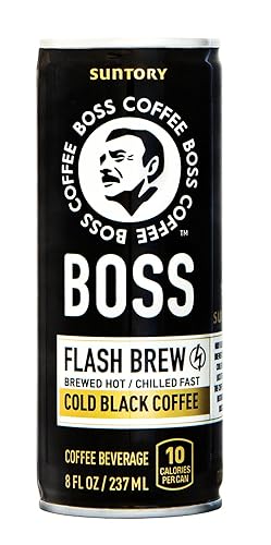 BOSS Coffee by Suntory - Café negro original japonés, 8 onzas, paquete de 12 unidades, importado de Japón, Espresso Doubleshot, listo para beber,