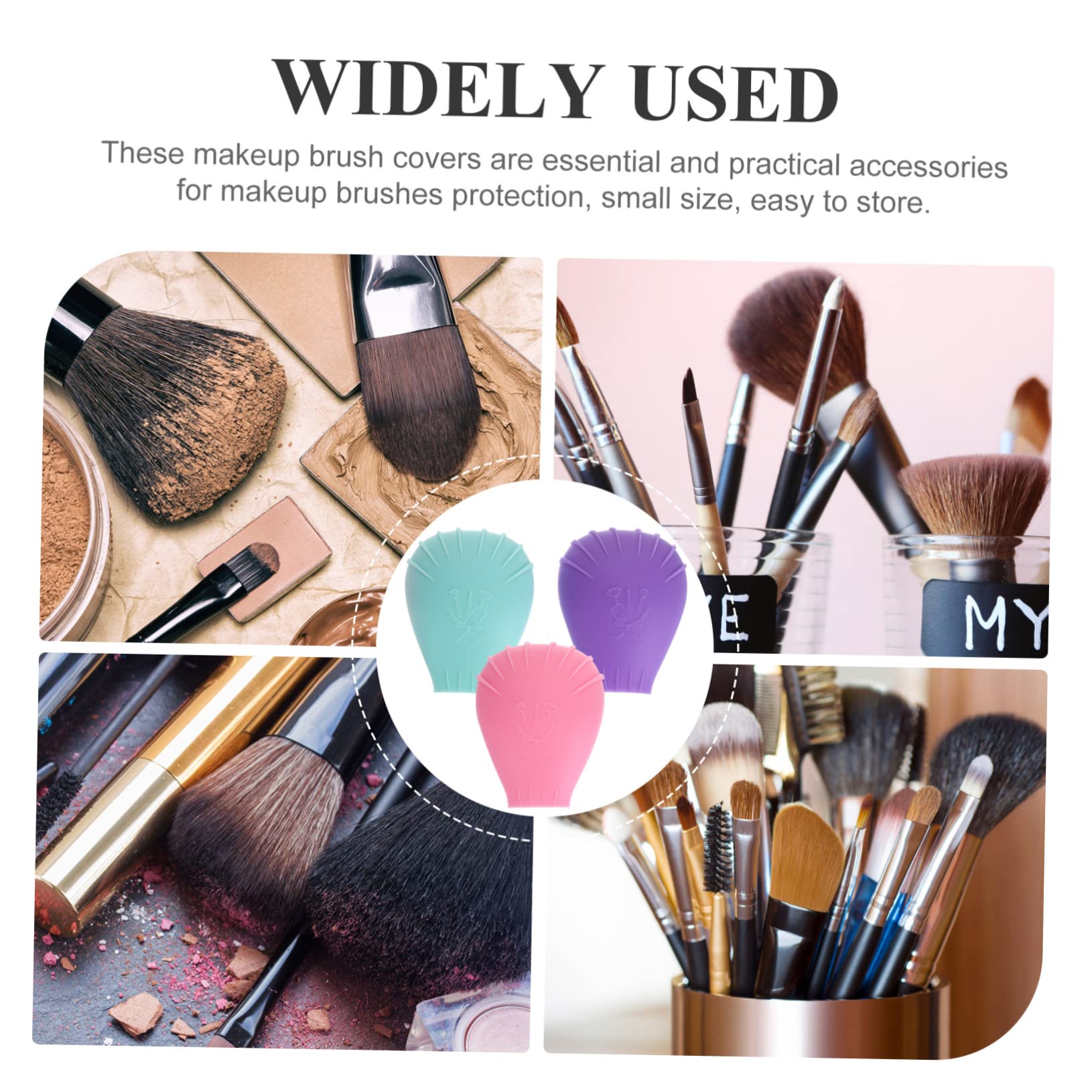 Beavorty 5 Juegos De Fundas De Silicona Para Brochas De Maquillaje Tamaño De Viaje Resistentes Al Polvo 3 Unidades X 5