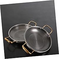 Vista 6 de ABOOFAN Honeycomb Stainless Steel Frying Pan Non-stick Kitchen Skillet for Seafood Crayfish Eggs Lightweight Ergonomic Design for Everyday Cooking