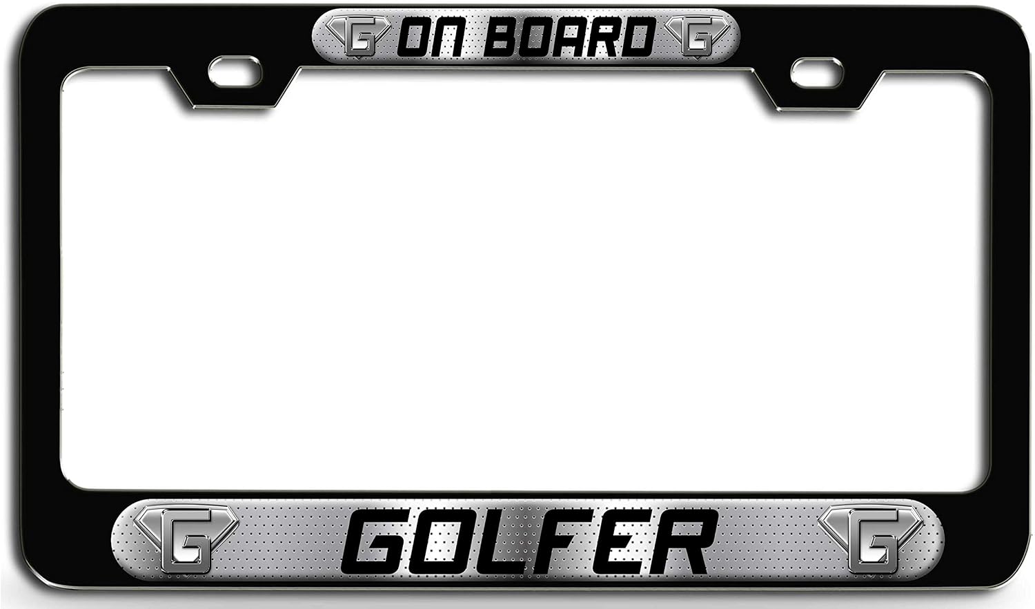 Makoroni - Golfer ON Board Career Bl 3D Metal License Plate Frame Auto SUV Truck Tag Holder, #i76