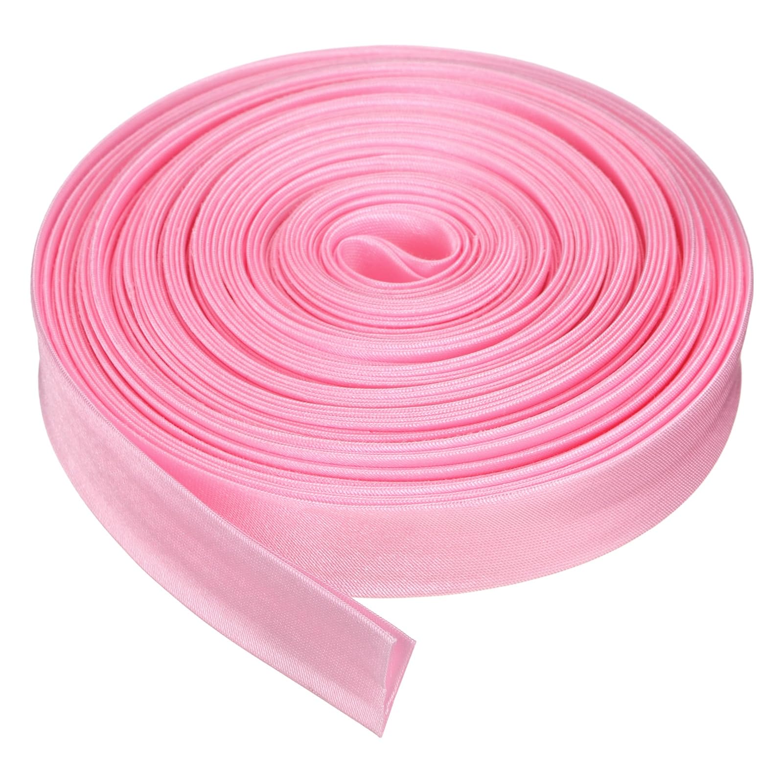 sourcing map Double Fold Bias Tape for Sewing, 5/8 Inch x 5.5 Yards Satin Bias Binding Tape Continuous Bulk for Quilting Blanket Binding Seaming Hemming Fabric Piping DIY Craft, Pink