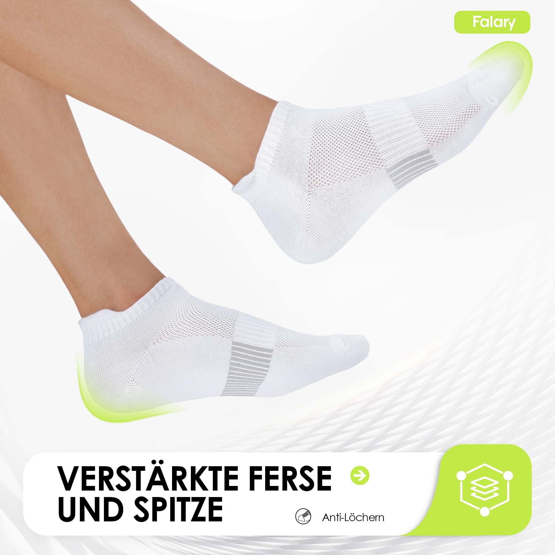 FALARY Calzini sportivi Calzini da ginnastica Uomo e donna 8 paia Calzini da corsa Calzini in cotone traspiranteCalzini alla caviglia Calzini lunghi Taglia 35-50 Nero Bianco