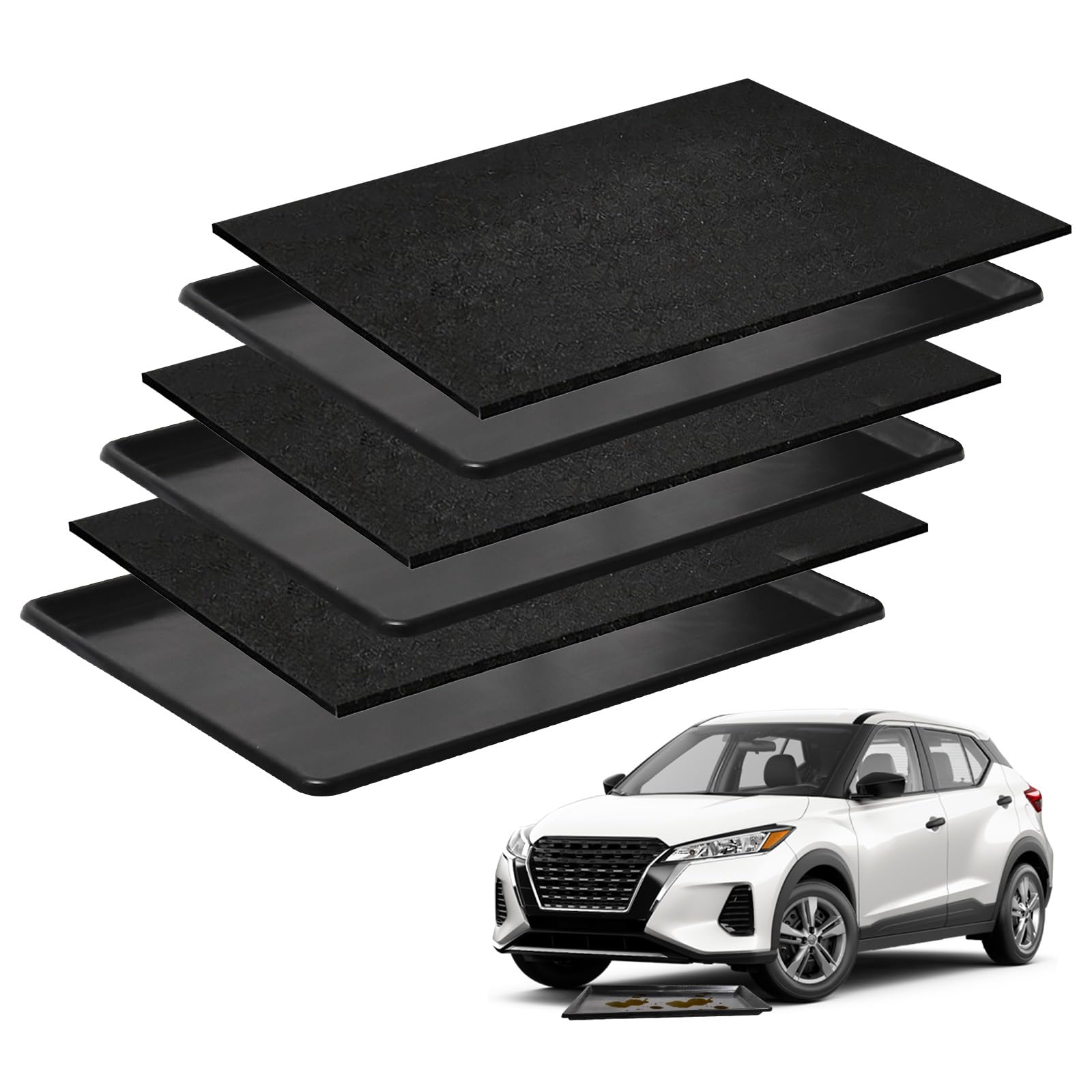 Bandeja de aceite para debajo del coche (80 x 61 x 4 cm), cárter flexible con alfombrilla de fieltro, bandeja antigoteo grande a prueba de fugas para cambio de aceite del coche, mantenimiento del