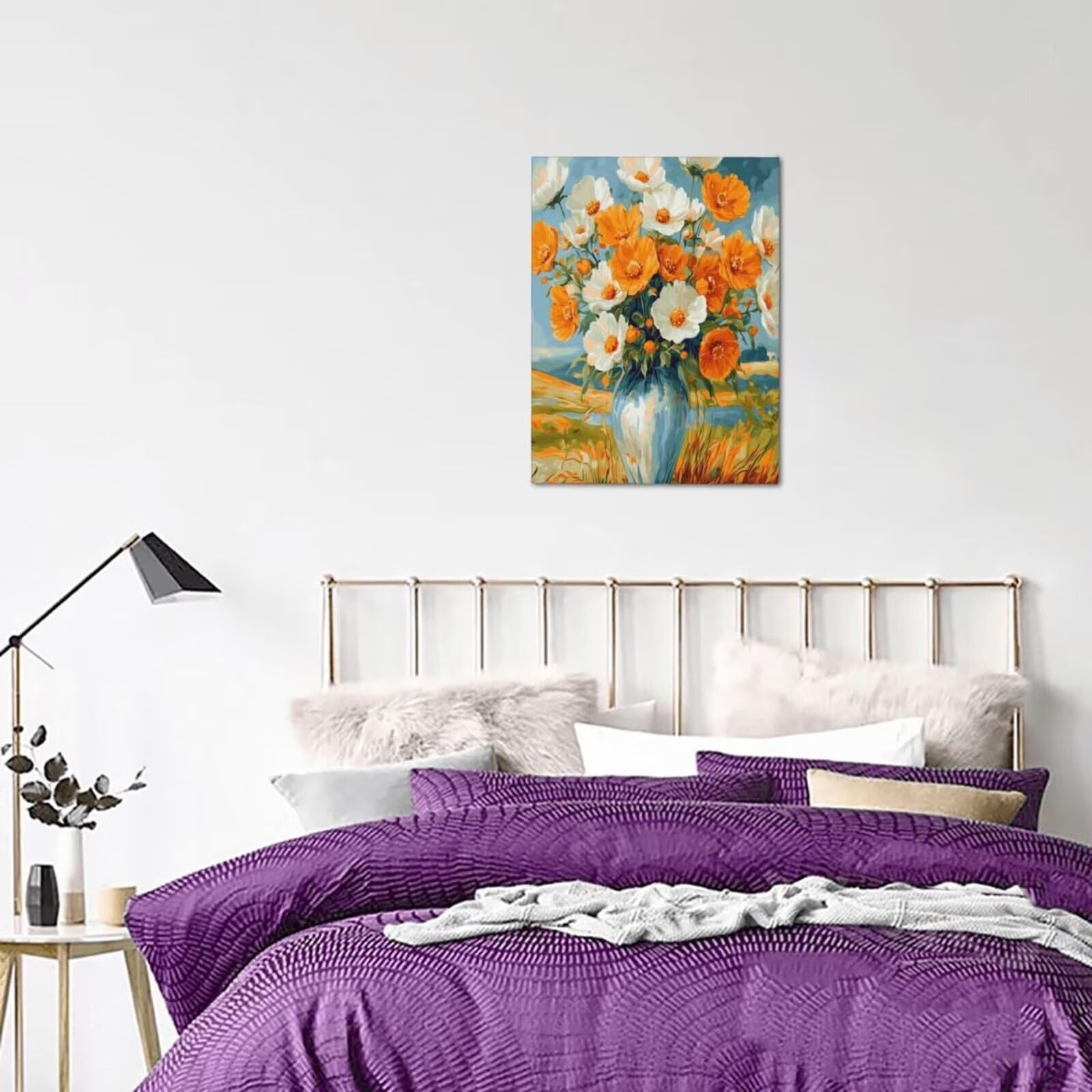 MK363 Malen nach Zahlen für Erwachsene, DIY Malen nach Zahlen, Vase, Acrylfarbe nach Zahlen für Erwachsene/Anfänger, Ölgemälde, Basteln für Heimdekoration, 70 x 100 cm, ohne Rahmen)