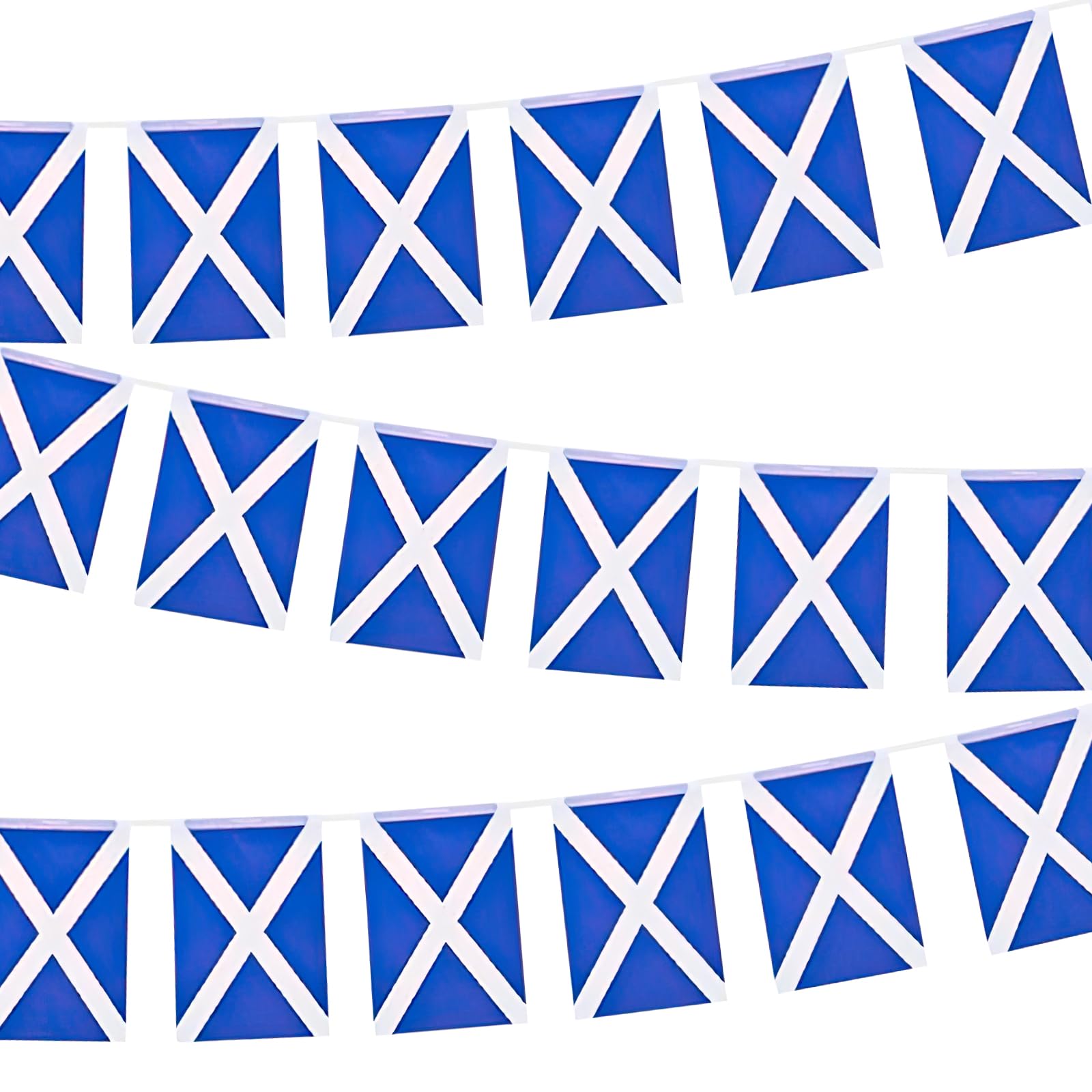 33ft 30Pcs Scottish Flag Bunting, Burns Night Decorations, Scottish Decorations, Double Sided Scotland Bunting, for Indoor Outdoor Sporting Events, Street Parties, Festivals and Celebrations