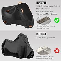 Vista 2 de Cubierta para motocicleta pequeña de 300D resistente, Seceles para todas las estaciones, cubierta duradera impermeable para scooter con protección