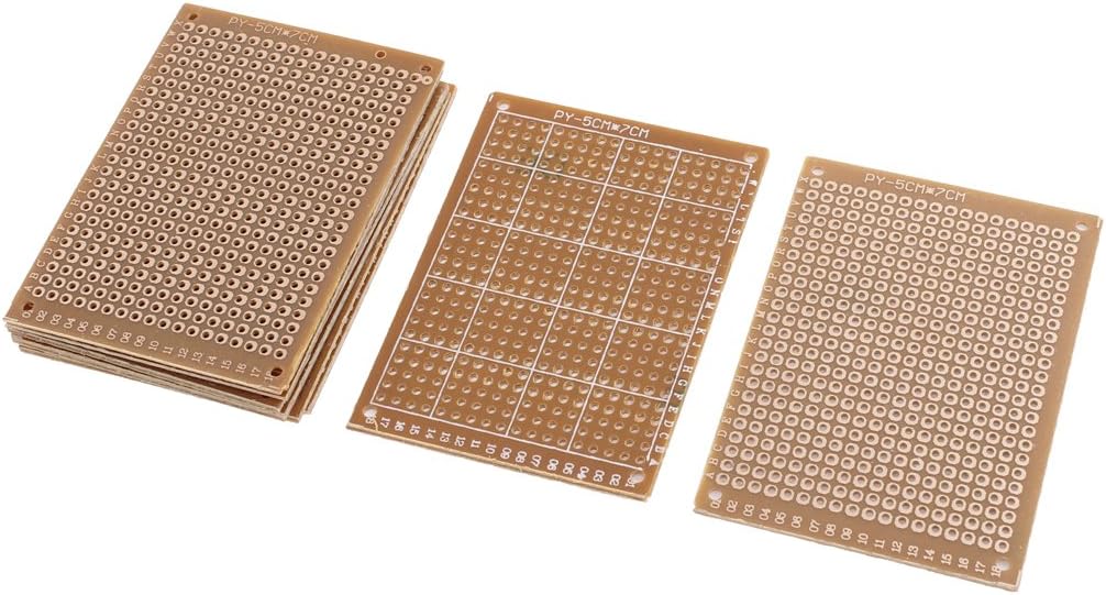 sourcing map Universal Copper PCB Board Stripboard 70 x 50mm 8Pcs