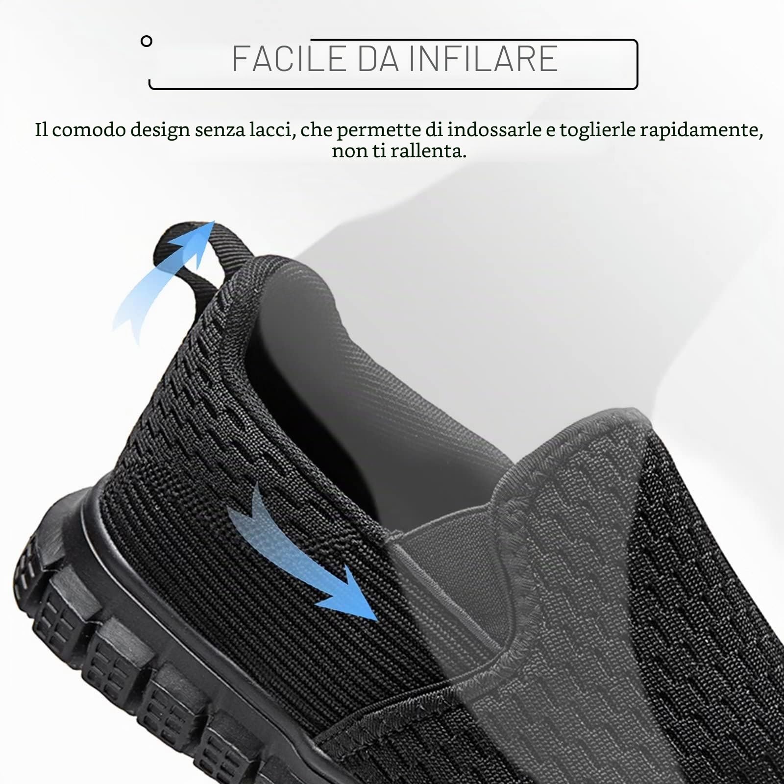 Oltyutc Mocassini da Uomo Slip on Sneaker Casual Scarpe da Running Corsa Scarpe Antinfortunistica Leggera Fitness Traspirante Camminata Nero 41 EU