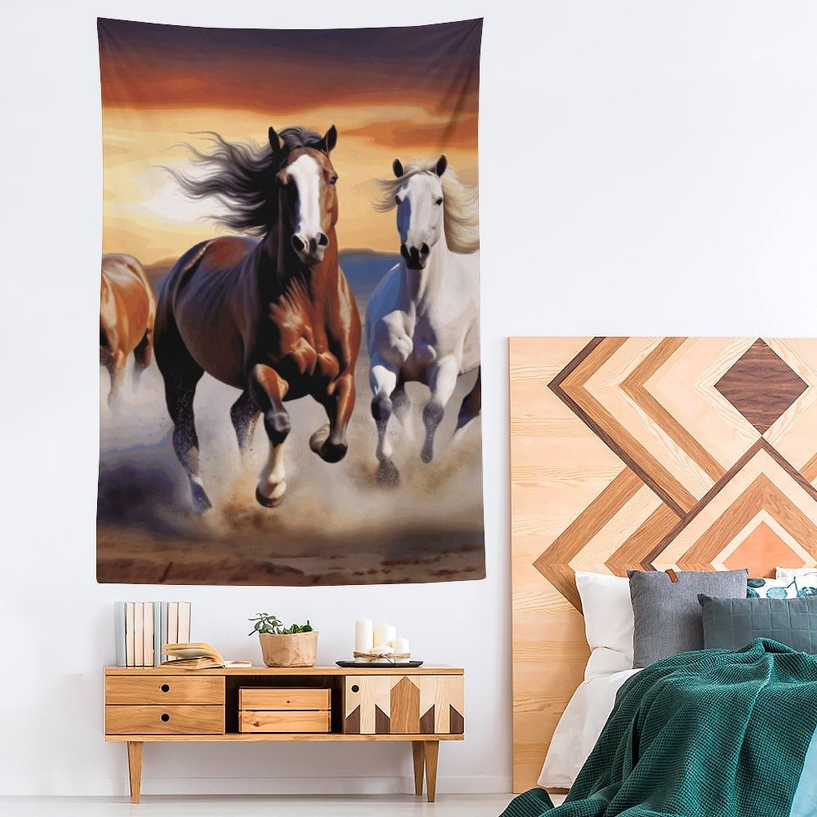 Tenture Murale Neuve – Cheval/Jockey – Style Victorien – 95x67cm