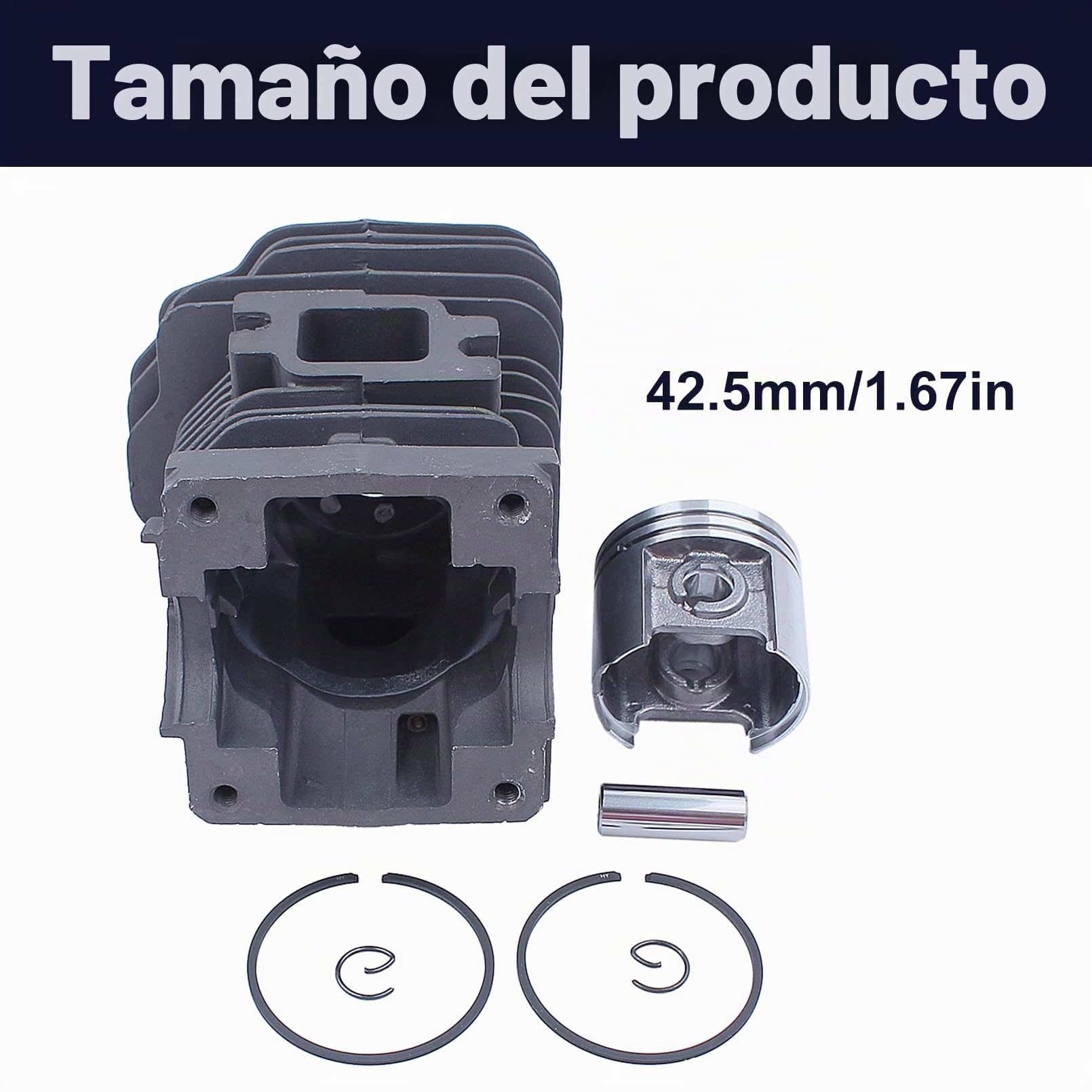 Motor Cilindro Pistón Carby Buffer Set Kit, para Stihl 023 025 Ms230 Ms250 Motosierra, 11230201209, 1123 020 1209, 11230300408, 1123 030 0408, 11231400608, 1123 140 0608