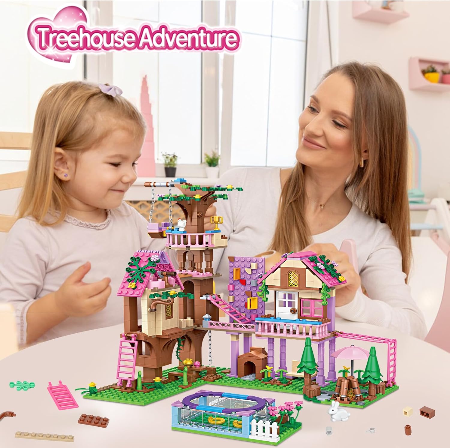 HSANHE Tree House Building Set Compatible with Friend, 756 PCS Forest House Building Kit Birthday Gift for Kids Girls Age 14+ Years（7681）