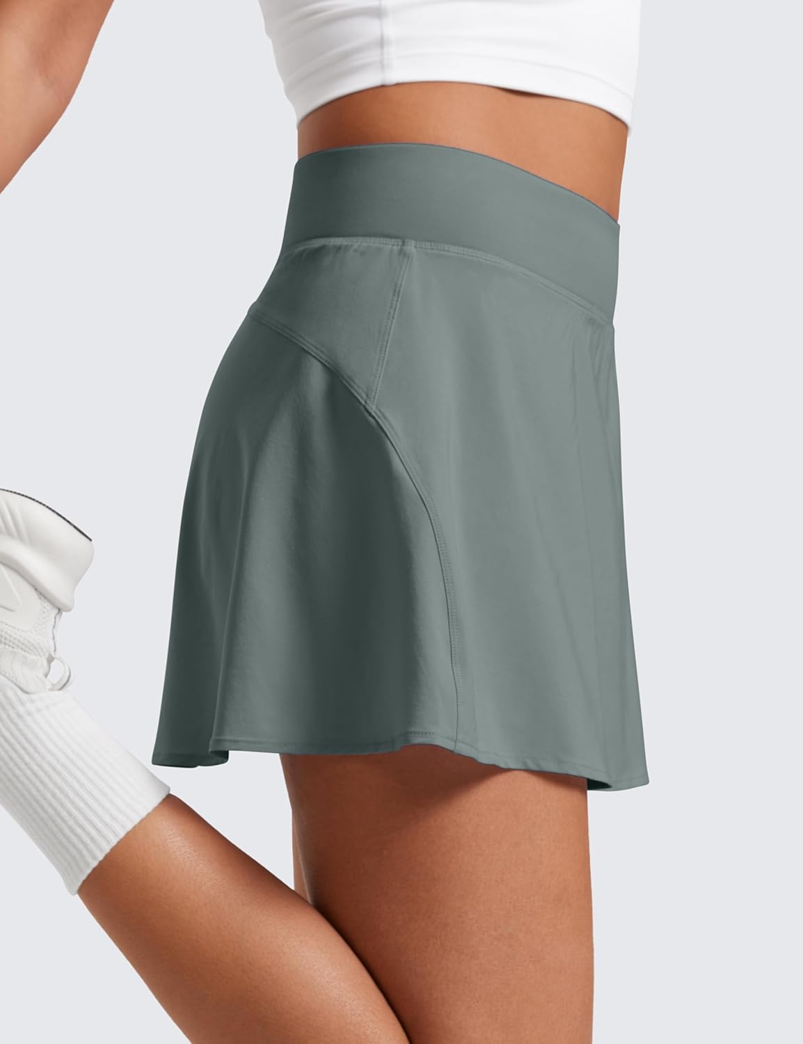 CRZ YOGA High Waisted Flowy Tennis Skirts for Women - Mini Lined Pickleball Casual A Line Skorts with Pockets - Image 4
