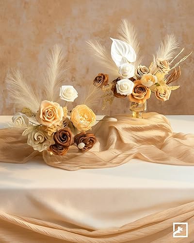 Miniatura 8 de ZIFTY Boho Decor - 7 piezas de hierba de las pampas sintética de 38"/3.1 pies, grande, alta y esponjosa, flores artificiales falsas, hierba bulrush