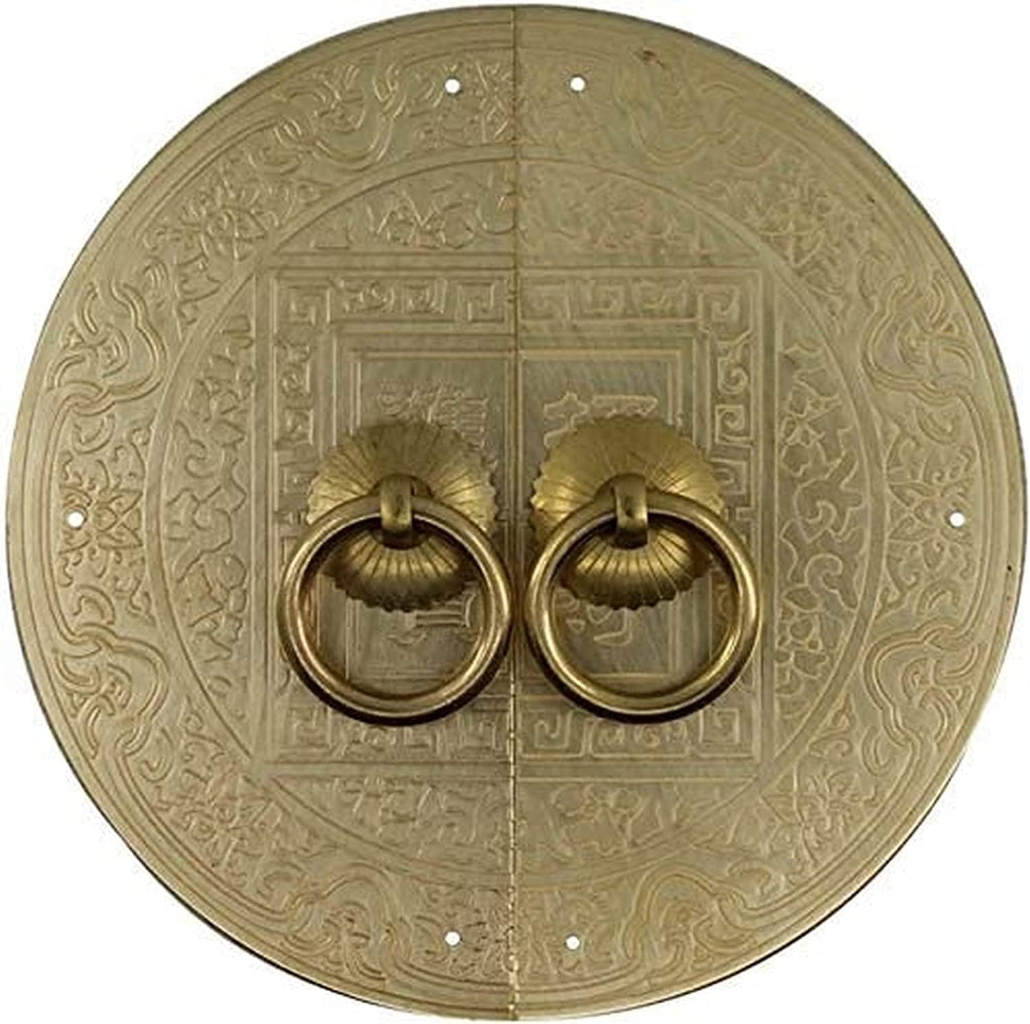 Classical Door Handle Knocker Chinese Handle Wardrobe Door Handle Antique Copper Handle Lucky Handle Furniture Handles Knob Cabinet Closet Door Handle (H)