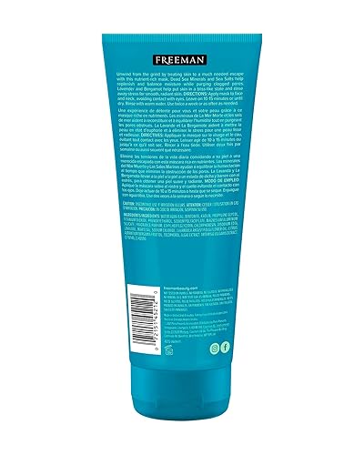 Miniatura 2 de FREEMAN Dead Sea Minerals - Máscara facial de arcilla antiestrés, hidratante y aclarante, limpia los poros, máscara facial con lavanda y bergamota