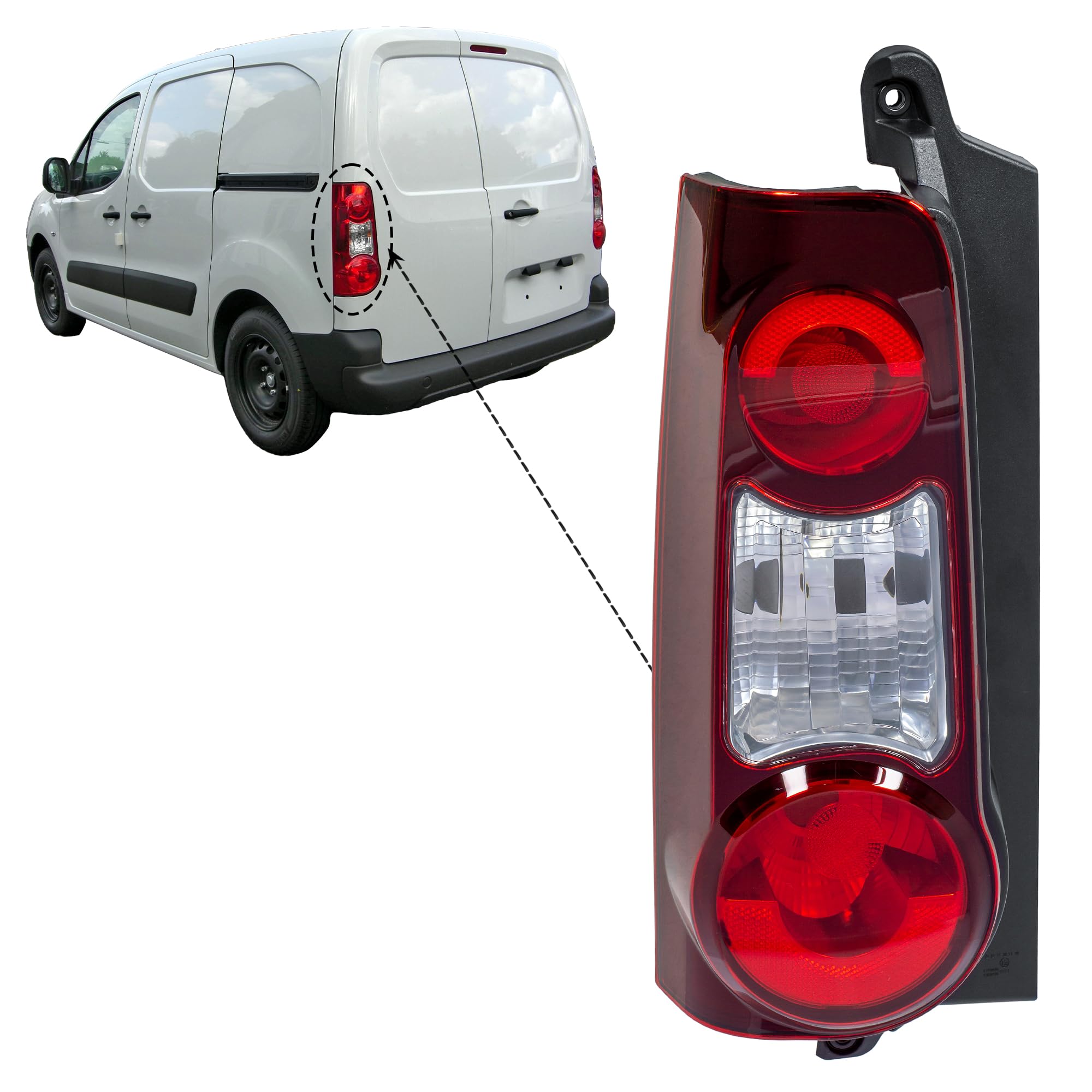 LONGLING Fanale posteriore sinistro fanale posteriore posteriore per Citroen Berlingo Peugeot Partner 2012-2018