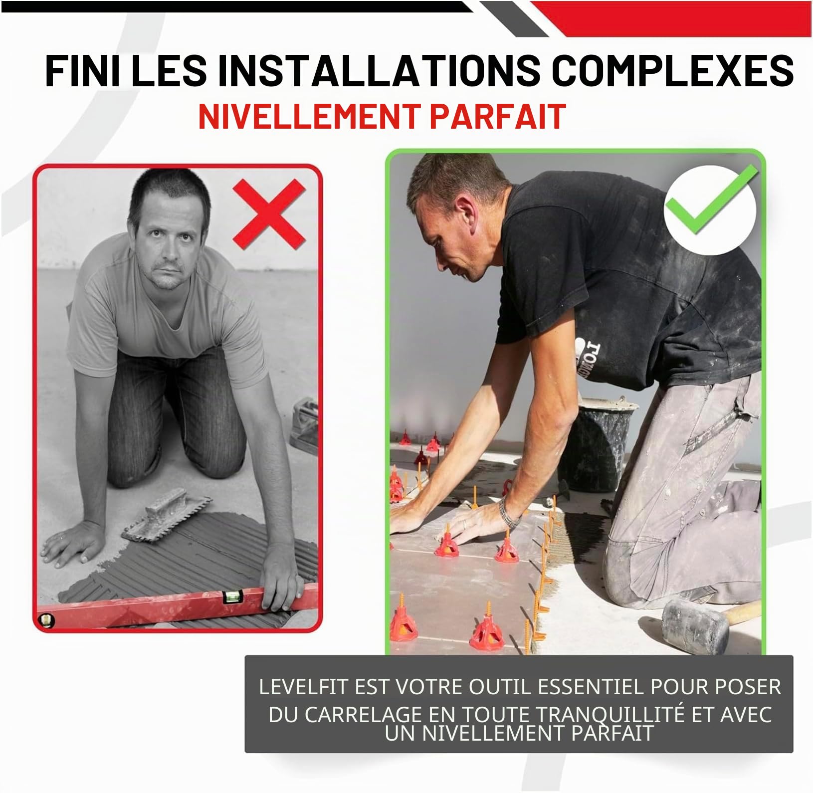 Croisillons carrelage autonivelant 1mm I SHAFFER PRO I Comptatible 20mm