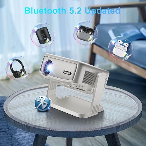 Miniatura 5 de Proyector inteligente con aplicaciones integradas, enfoque eléctrico, Keystone automático, Salange Android proyector 4K Wifi Bluetooth, mini
