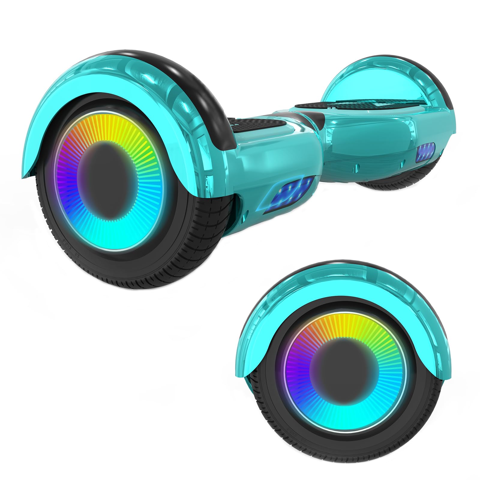 Hoverboard 6,5 Zoll mit Bluetooth-Lautsprecher Selbstbalancierender Roller, Bunter Motor, LED-Leuchten für Kinder