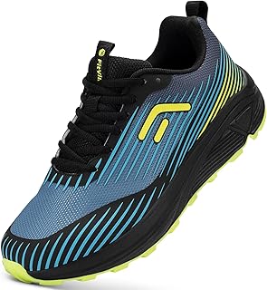 FitVille Men Trail Running Shoes Extra Wide Shoes for Men, Mountain Trail Runner Sneakers,
