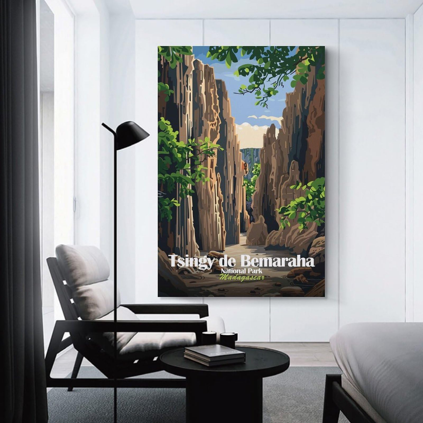 Junmoney Tsingy De Bemaraha National Park, Madagascar Wall Art Print, 16x24inch(40x60cm), for Bedroom Decor, Cosy Corners Or Studios, Decorative Wall Art for Cosy Rooms