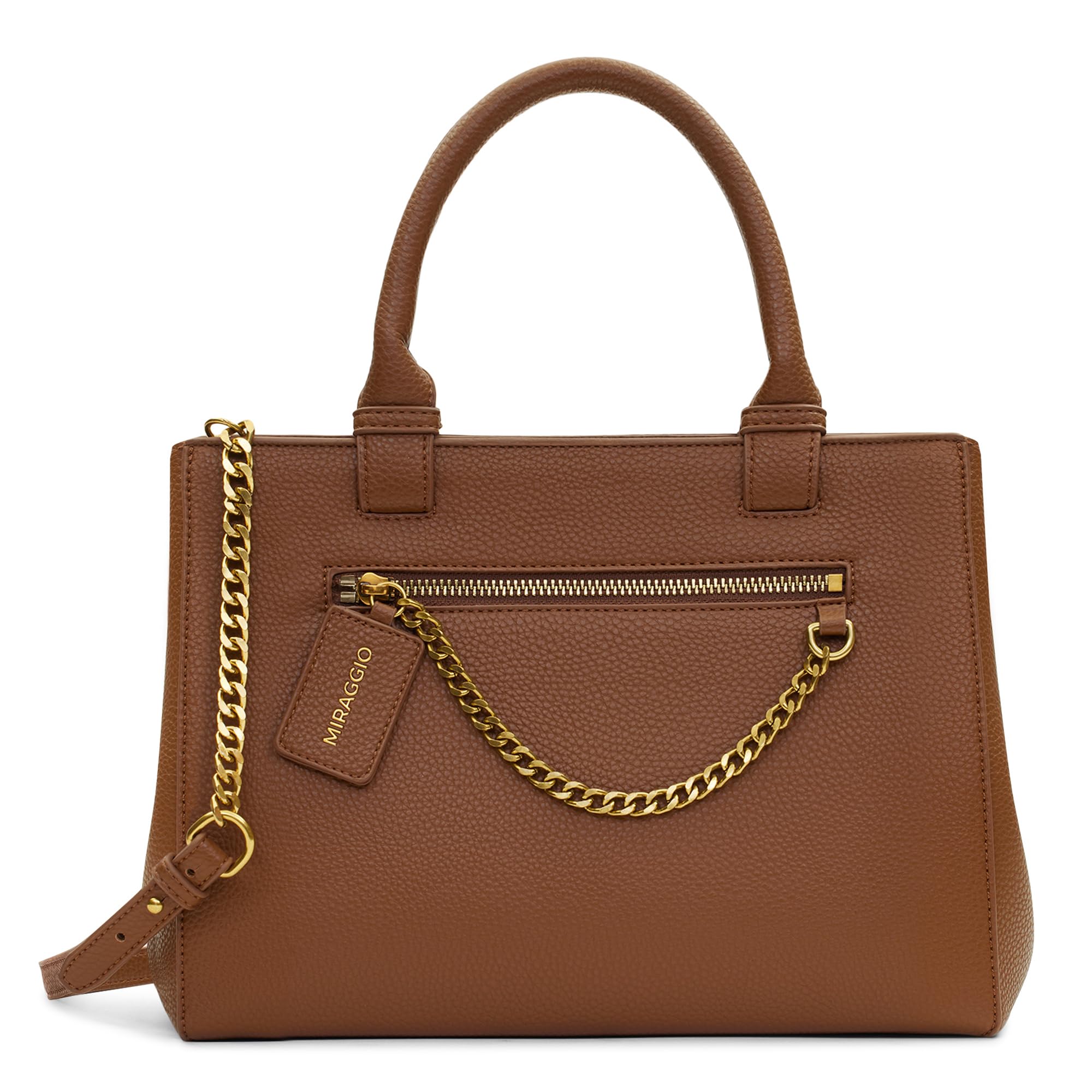 Miraggio Vivian Satchel Bag Women With Front Zip Pocket | Crossbody Handbag with Adjustable & Detachable Sling Strap (Brown) (B0CX91RGMR) Amazon Price History, Amazon Price Tracker