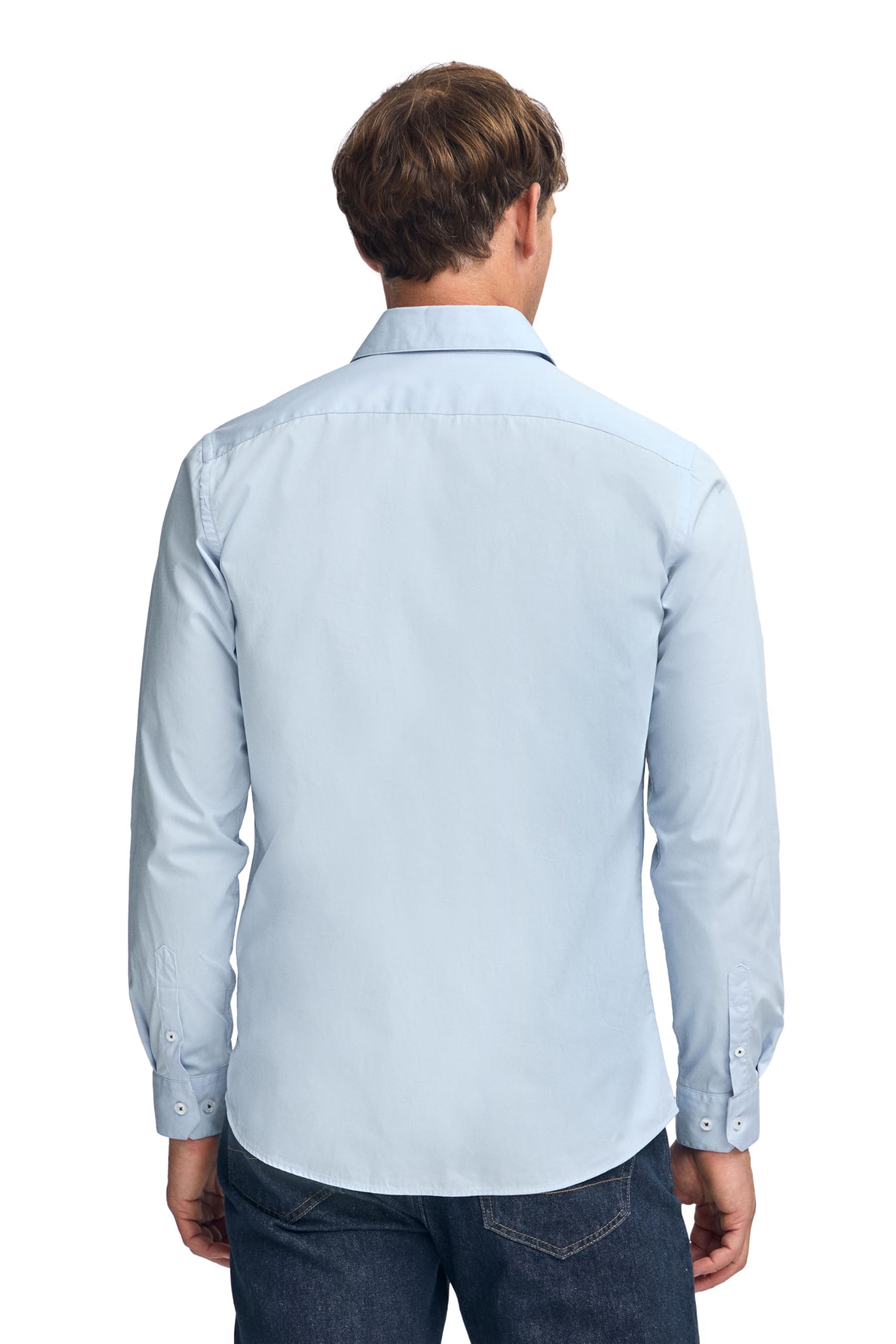 Polo Club Camicia Slim Popeline Uomo con Logo Ricamo 100% cotone