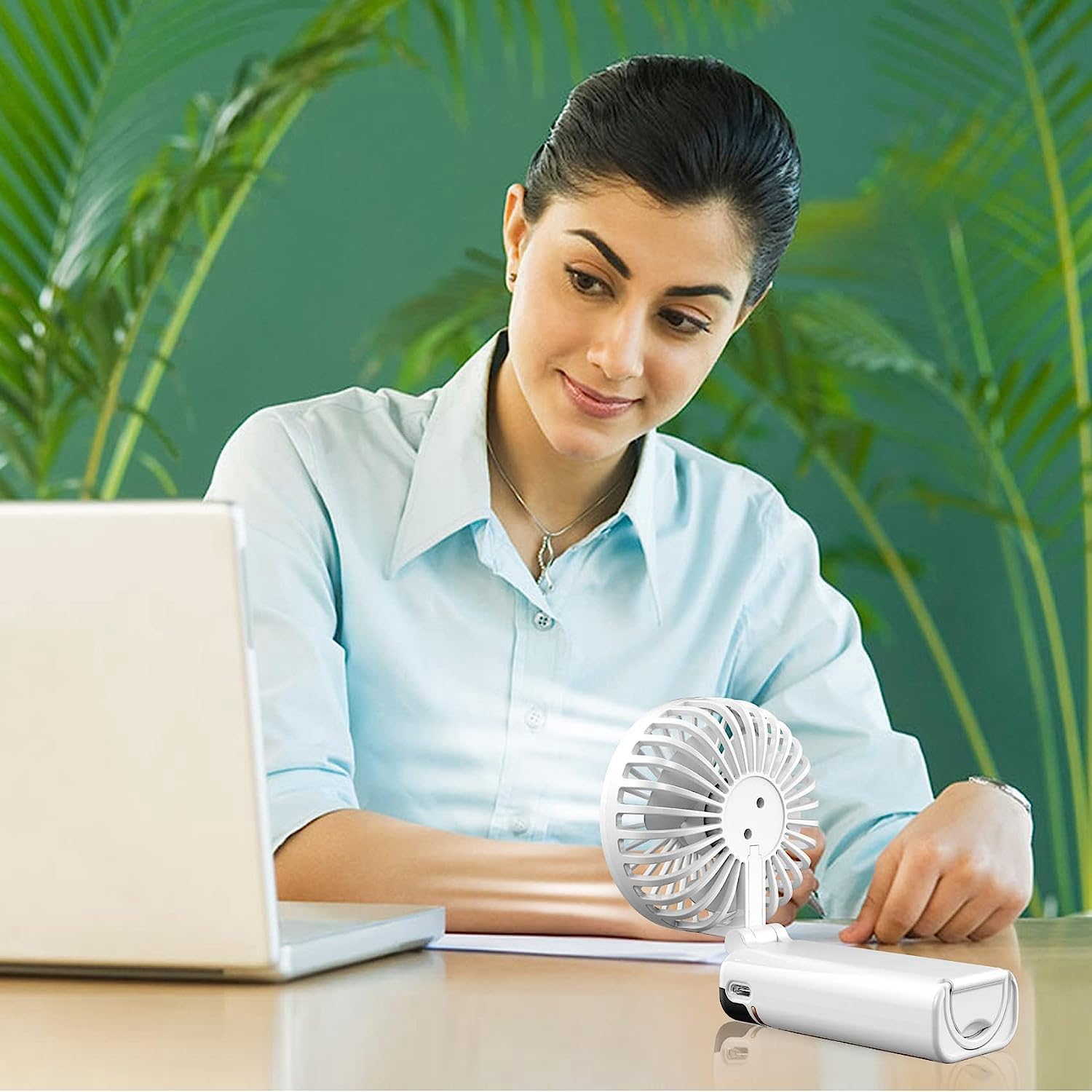 1 pezzo Mini ventilatore portatile portatile Ventilatore tascabile personale 8-20 ore Ricaricabile tramite USB Bianco,Ventilatore portatile