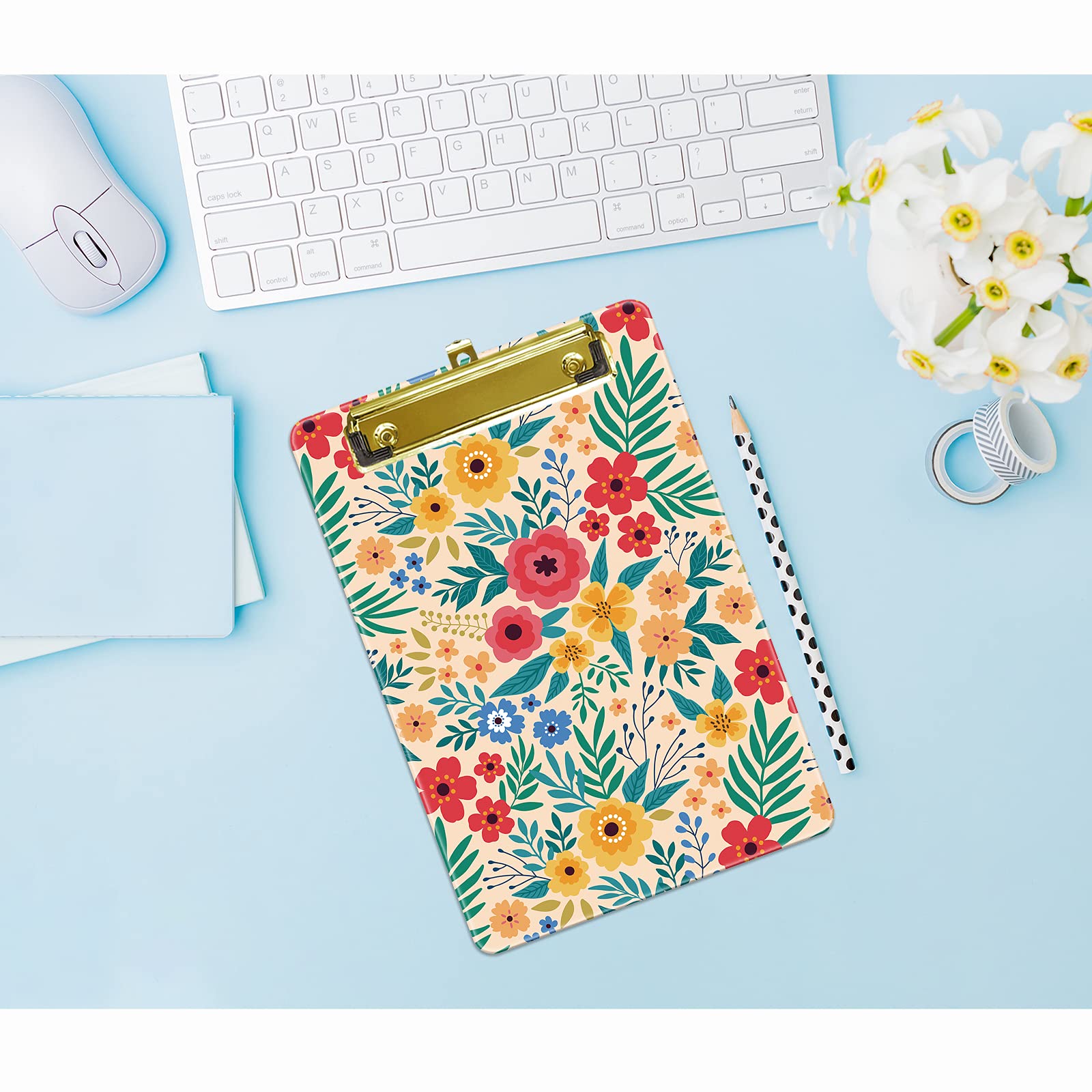 Hnogri Small Plastic Clipboard, Fashion Design A5 Size Memo Clipboards for Students Kid, Women, Office, School - Image 4