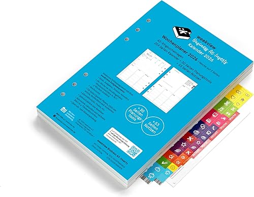 weekview Business Einlagen 2026, A5 – Wochenplaner, 1 Woche auf 2 Seiten, inkl. 