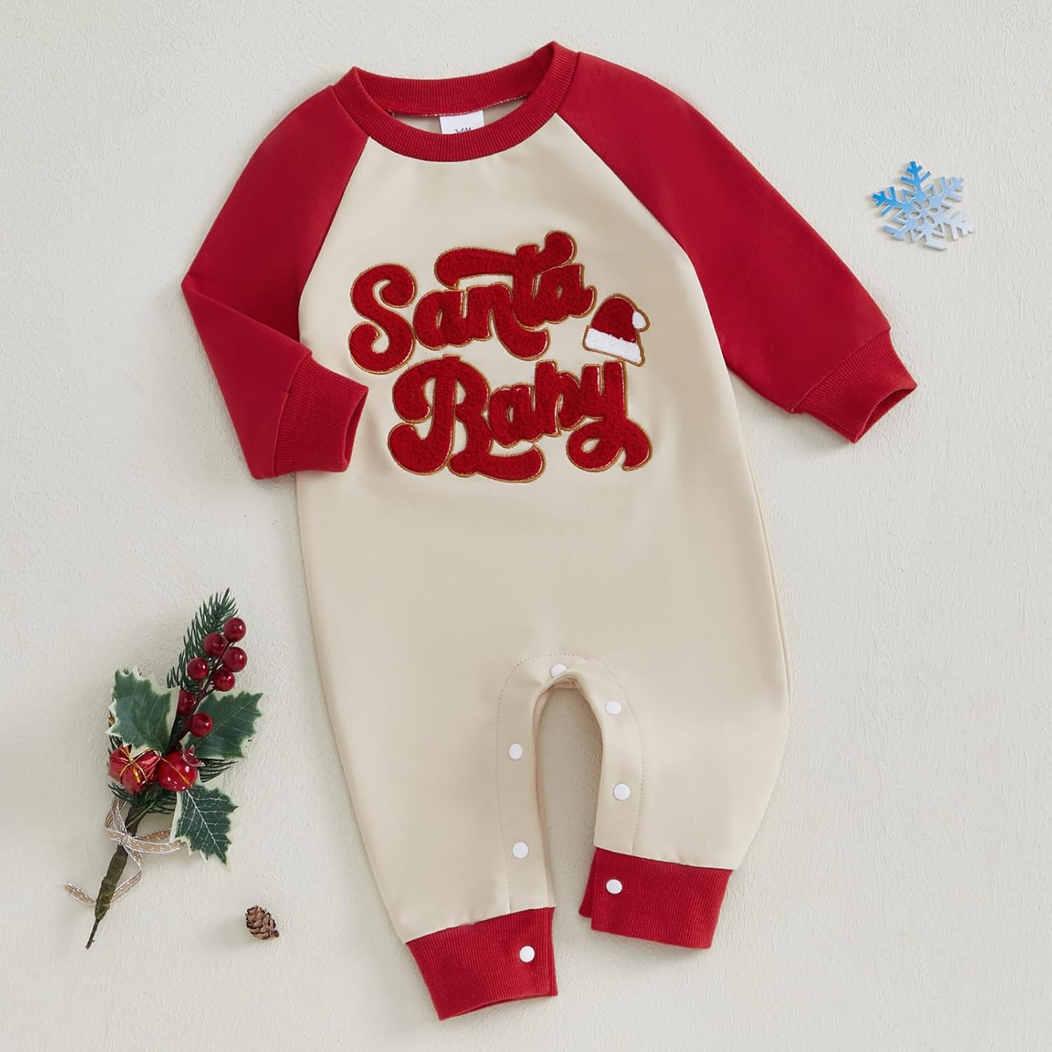 My First Christmas Baby Girl Boy Outfit Santa Long Sleeve One Piece Romper Newborn Infant Fall Winter Clothes - Image 3