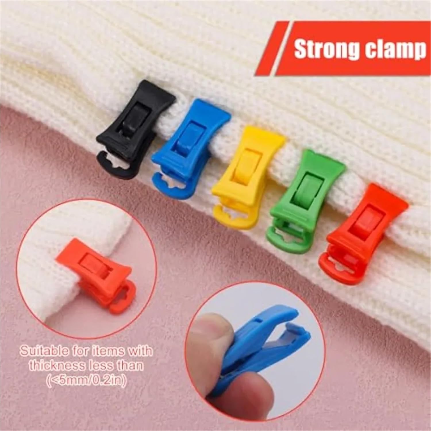 Sock Clips for Laundry 50 Pcs Sock Clips with Hook Multicolor, Plastic Laundry Clips for Pairs