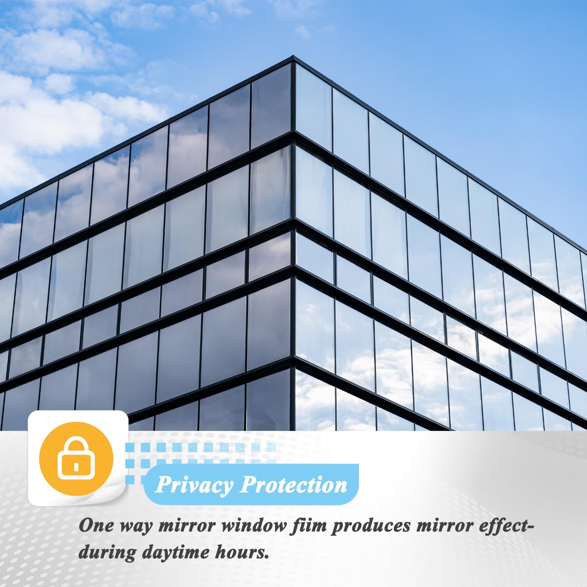 HONLONE One Way Mirror Window Film, Glass Tinting Film for Windows Anti Glare UV Film for Home And Office Black Silver 110 * 200cm - Image 2