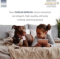 Vista 7 de Thread Spread - Juego de sábanas de 100% algodón egipcio con tejido de satén de 800 hilos de la colección Exotic Hotel, color blanco y marfil