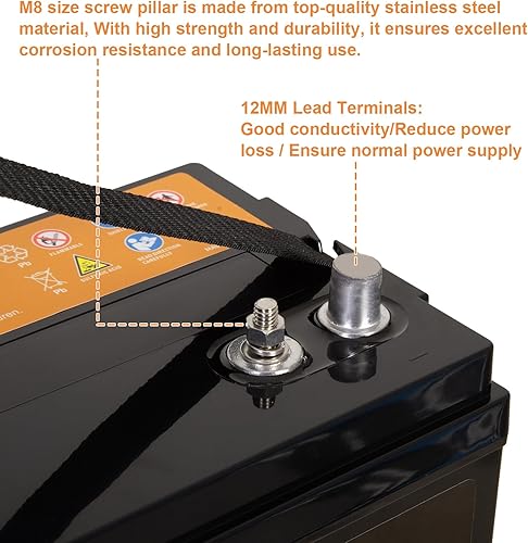 Miniatura 4 de Weize BCI Group 31M Batería AGM de doble propósito, 200RC 825CCA 12V 105AH Batería de arranque y ciclo profundo sellada marina y RV