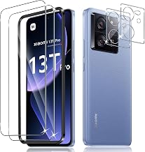 Screen Protector for Xiaomi Mi 13T / 13T Pro, 2 Pieces Tempered Glass and 2 Pieces Camera Lens Protector, Anti-Scratch 9H Hardness Tempered Glass