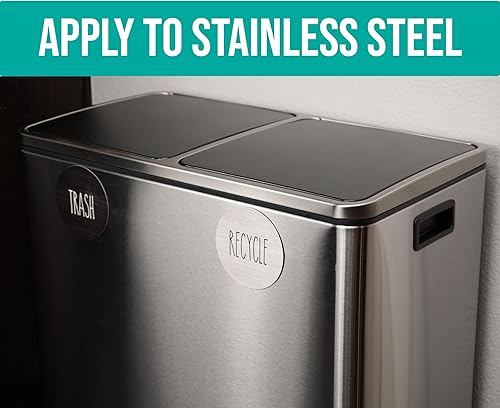 Miniatura 5 de Imanes de reciclaje y basura de granja para latas de basura de cocina y contenedores de reciclaje, combo de imanes de basura y reciclaje para botes