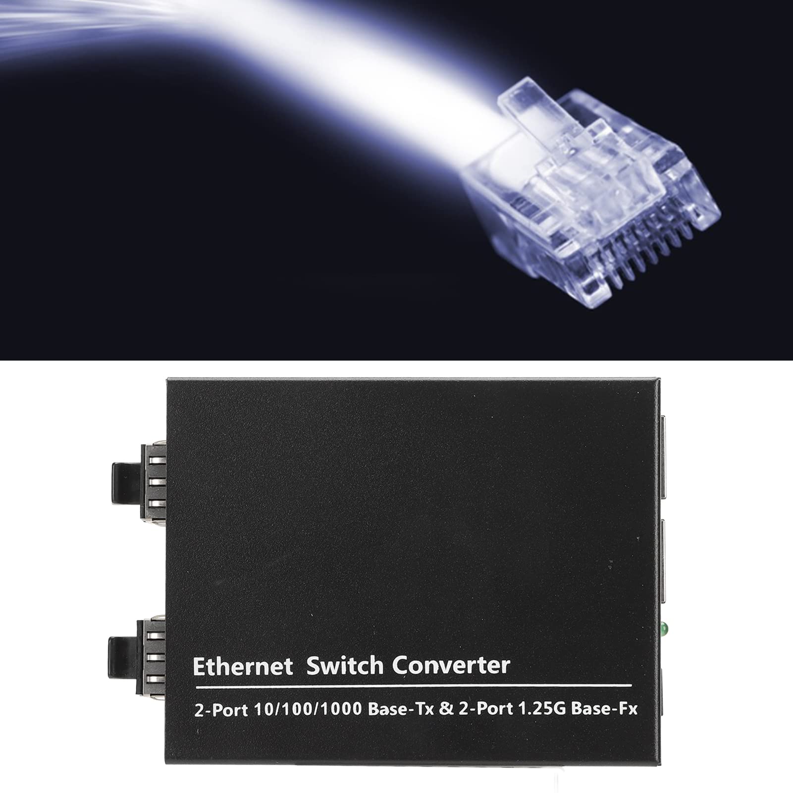 Gigabit Fibre Media Converter, Konwerter SFP na RJ45 Ethernet Plug and Play Fibre Transceiver Moduł SFP, 10/100/1000Base TX, Transmisja do 120 Km