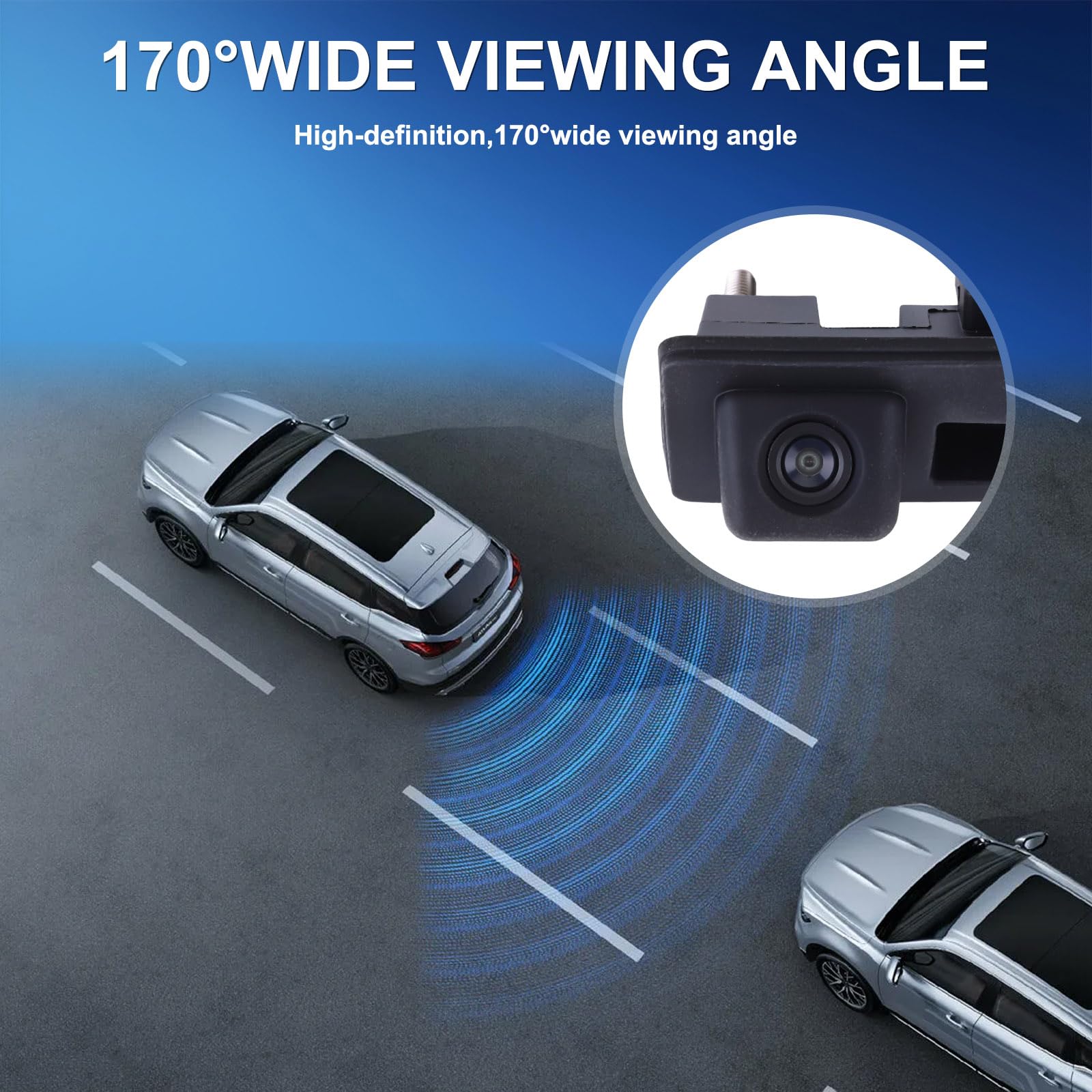 5K0980551 5N0827566A 5N0827566J kamera cofania do VW Golf Passat Sharan Tiguan|kompatybilna z RNS/RCD, design z przyciskiem, widoczność w nocy HD, magistrala CAN-Bus bez błędów, Plug & Play