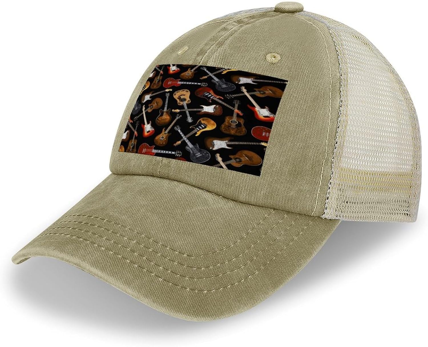 Guitars Hat Personalized Adjustable Cowboy Cap Cotton Cap Trucker Hats Dad Hat for Men Women