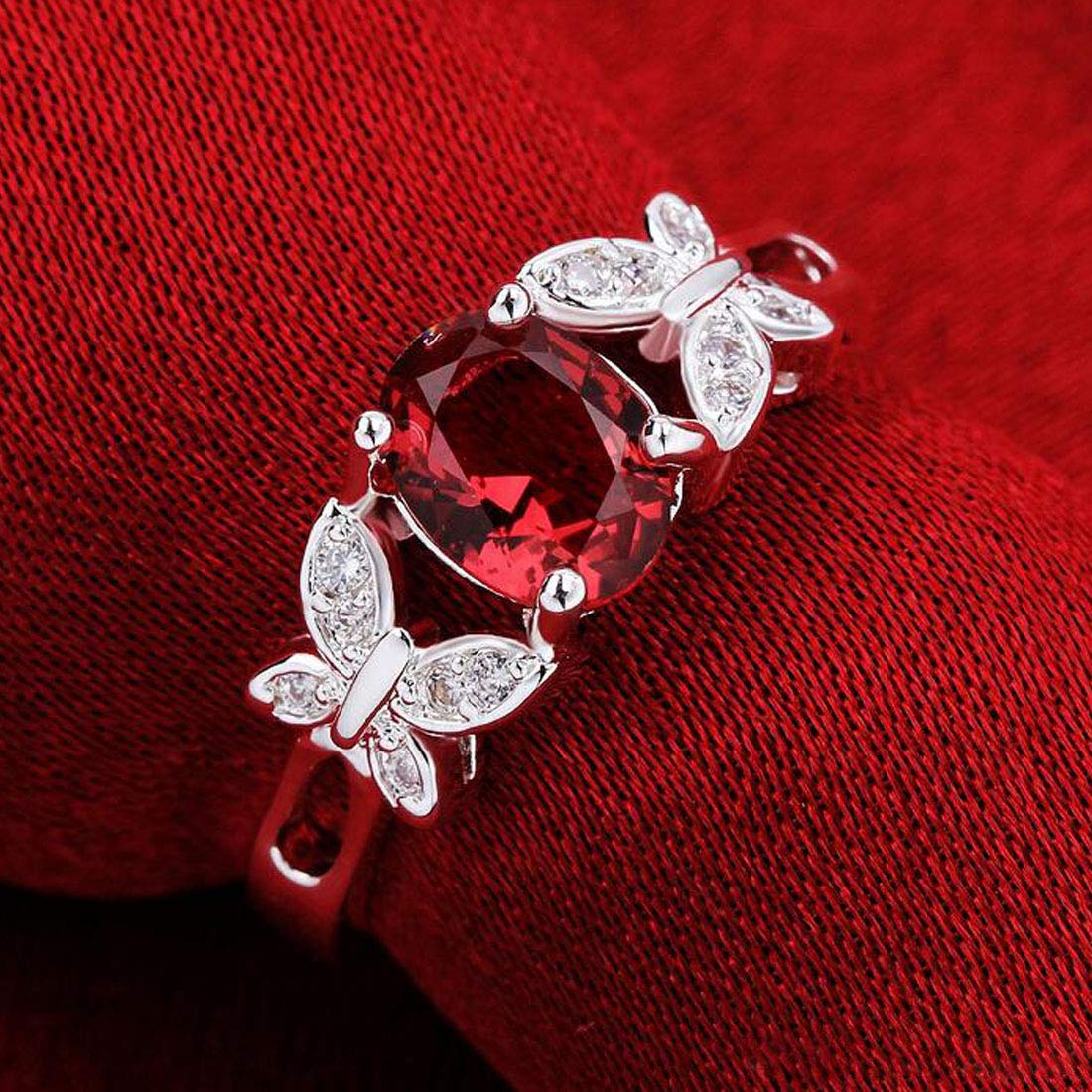 Zircon Leaf Plated Adjustable Ring
