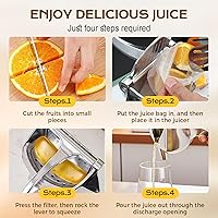 Vista 3 de Exprimidor de jugo de mano de aluminio, exprimidor manual de aluminio, 2026 nuevo exprimidor manual resistente para limón, naranja, lima, extractor