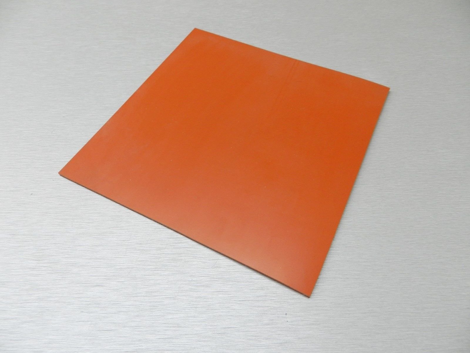 Hoja de goma de silicona rojo/naranja sólido de alta temp grado comercial 8 "x 8" x 1/8 "(e 6)