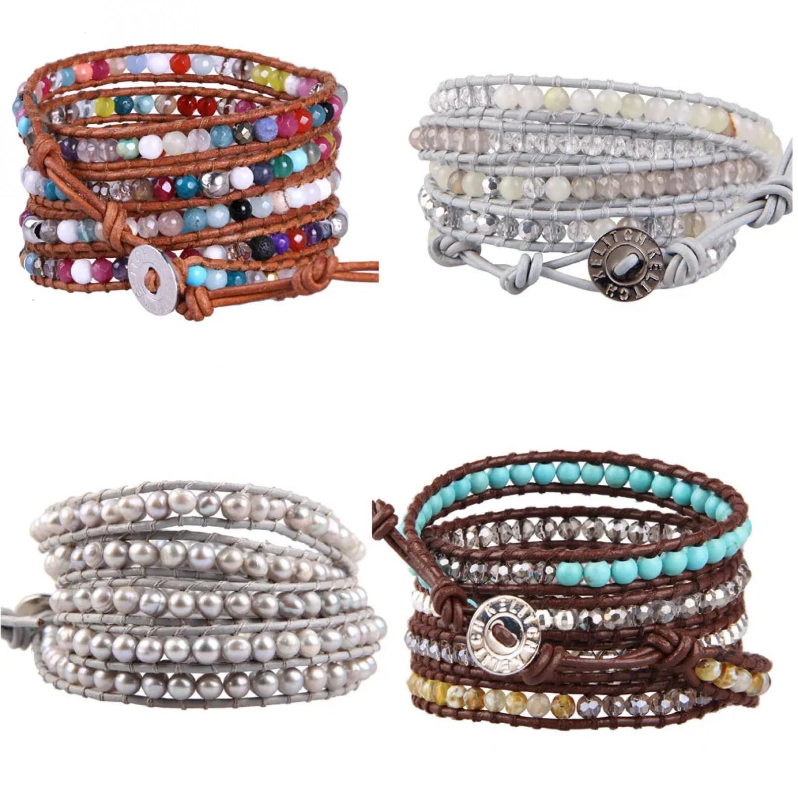 YEKIM Bracciale in rilievo Bracciale Delle Donne Multi Strato Avvolto Bracciale Perla Coppia Braccialetto Gioielli Accessori