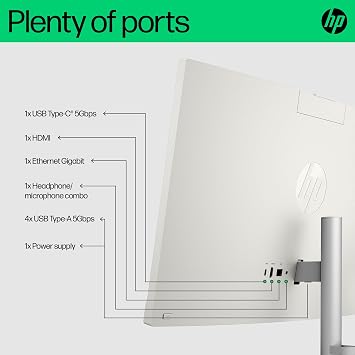 HP 24-CR0062NA | Intel Core i3-N300 Desktop PC | 8GB RAM | 512GB SSD | 23.8 All-in-One Computer | Windows 11 Home | Office & Home PC | Wi-Fi | Fast Performance