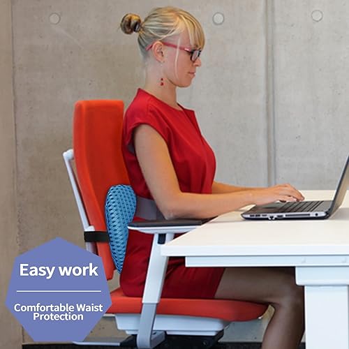Miniatura 2 de Almohada lumbar de espuma viscoelástica, cojín de apoyo de espalda con correa para el hombro, almohada lumbar. Adecuado para sillas de oficina,